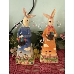K's Collection Bunny Figurine , Spring , Fairy Garden  , Floral , Lot of 2